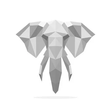 Image of polygonal elephant. logo vector illustration 스톡 일러스트