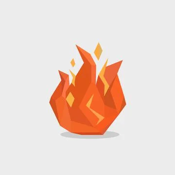 Image of polygonal fire. fire logo vector illustration in low poly. Stock Illustration