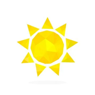 Image of polygonal sun. vector illustration Illustrazione stock