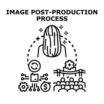 Image post production process concept involving creative work 스톡 일러스트