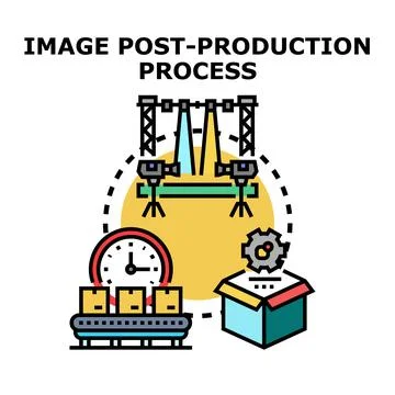 Image post production process vector concept illustration 스톡 일러스트