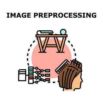 Image preprocessing concept for digital data preparing Illustrazione stock