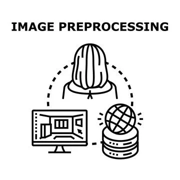 Image preprocessing concept with global data analysis 스톡 일러스트