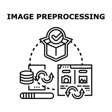 Image preprocessing data flow workflow automation system Stockillustratie