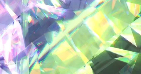 Image of prism light moving and reflecting on glass shapes over transparent Ilustração Stock