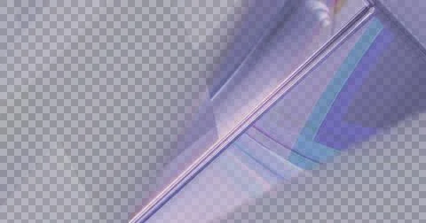 Image of prism light moving and reflecting on glass cube over transparent Ilustração Stock
