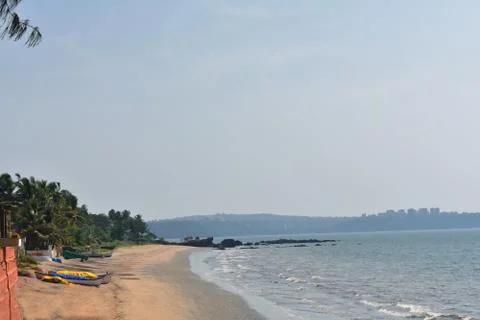 Image of a private beach with no one, in goa Stock Photos