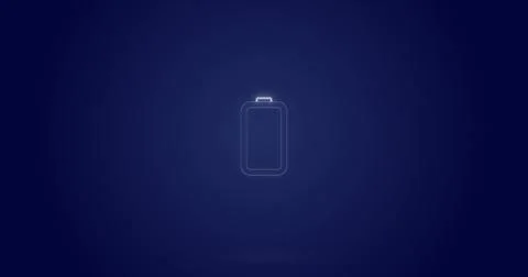 Image of processing circle and battery level over navy background Stock Photos