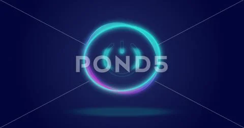 Image of processing circle and on button over navy background ~ Premium ...