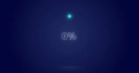 Image of processing circle and percents over navy background Stock Photos