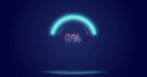 Image of processing circle and percents over navy background Stock Photos