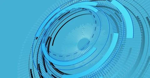 Image of processing circle on blue background Stock Illustration