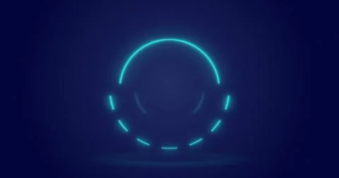 Image of processing circle over navy background Stock Photos