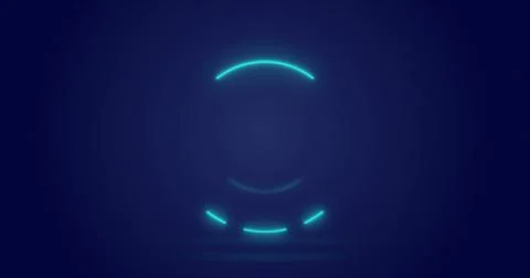 Image of processing circle over navy background Stock Photos
