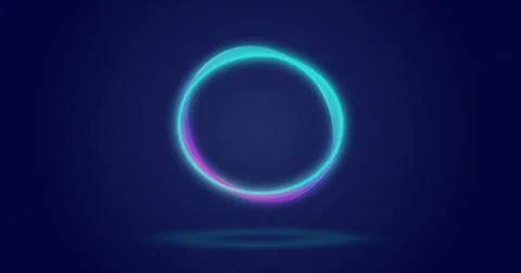 Image of processing circle over navy background Stock Photos