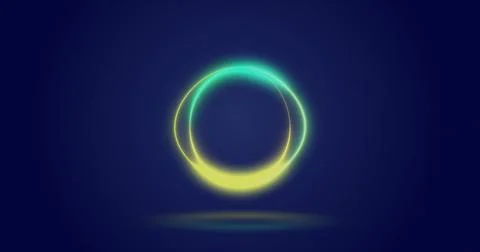 Image of processing circle over navy background Stock Photos