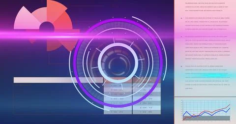 Image of processing circle on scientific graph and data Stock Illustration