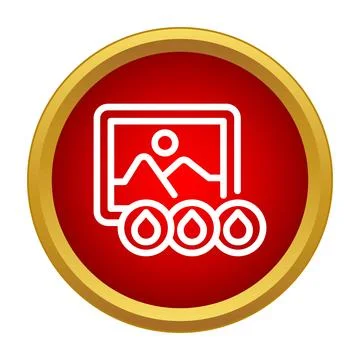 Image processing concept with red droplet icons Stock Illustration