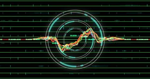 Image of processing data and rotating image image image green circles Foto stock