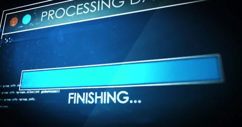 Image of processing data text digital interface flickering on screen Illustrazione stock