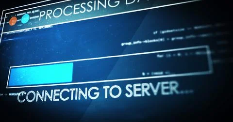 Image of processing data text digital interface flickering on screen Stockillustratie