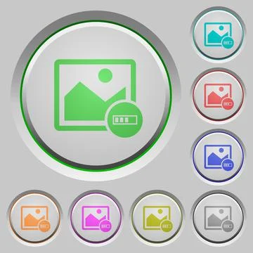 Image processing push buttons Illustrazione stock