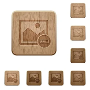Image processing wooden buttons Stock Illustration
