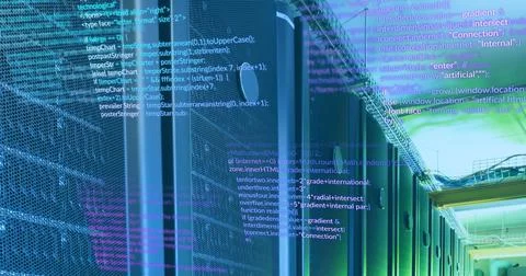 Image of programming language over data server systems 写真素材