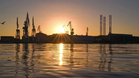 Image of Pula Harbour during scenic sunset, Croatia. Video stock 114684736