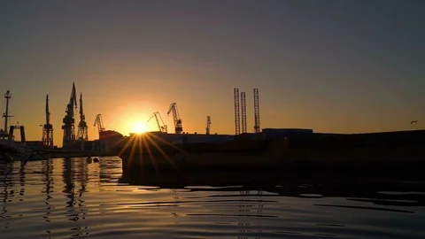 Image of Pula Harbour during scenic sunset, Croatia. Stock Footage 114691648