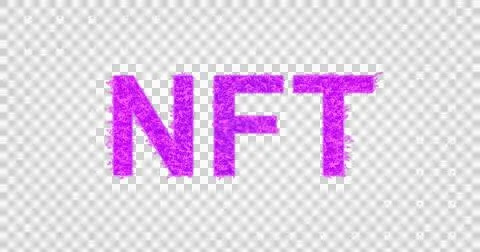 Image of purple nft over transparent background Ilustração Stock
