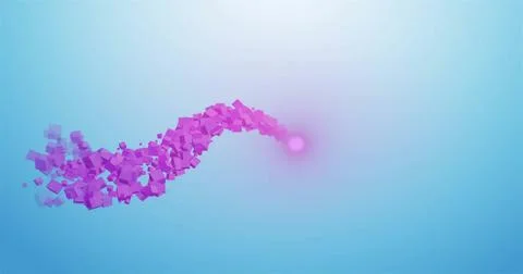 Image of purple trail moving on blue background 스톡 일러스트