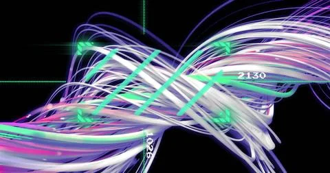 Image of purple trails over scope scanning Stock Illustration