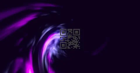 Image of qr code and shapes on black background Stock Illustration