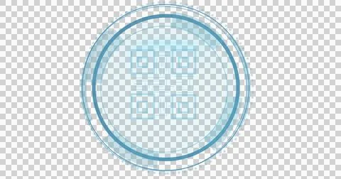 Image of qr code in circle and cyber security on transparent background 스톡 일러스트