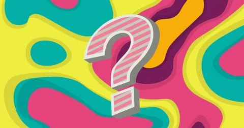 Image of question mark over colourful background Stock Photos