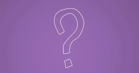 Image of question mark over purple background Stock Photos