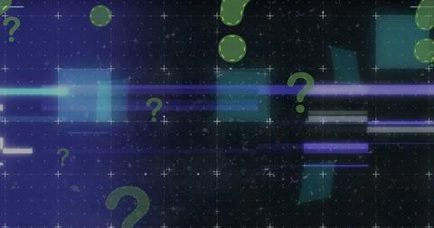 Image of question marks on black background Stock Illustration