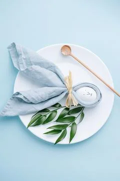 Image of rabbit made of egg and napkin Stock Photos