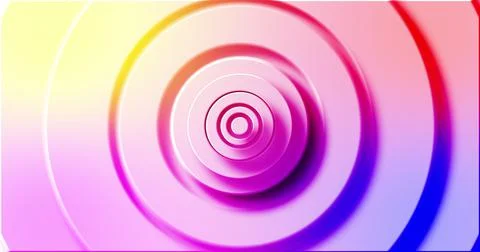 Image of rainbow circle layers pulsating on white background Stock Illustration