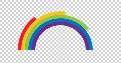 Image of rainbow moving on loop over transparent background Stock Illustration