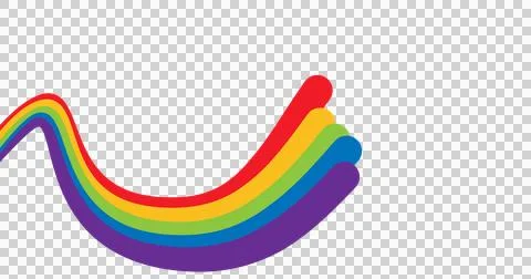 Image of rainbow wave moving on loop over transparent background Stock Illustration
