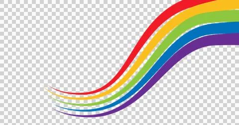 Image of rainbow wave moving on loop over transparent background Ilustração Stock