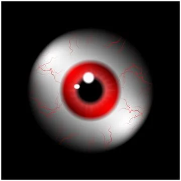Image of realistic human eye ball with redl pupil, iris. Vector illustration  Stock Illustration