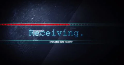 Image of receiving data text flashing digital interface 스톡 일러스트