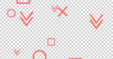 Image of red arrows, crosses, circles and squares falling on seamless loop on Stock Illustration