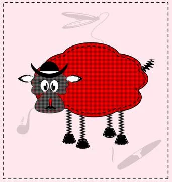 Image of a red-black lamb Stock Illustration