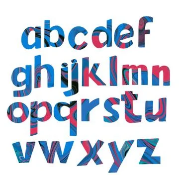 Image of the red-blue alphabet Stock Illustration