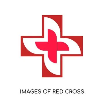 Image of red cross logo isolated on white background for your web, mobile and 스톡 일러스트