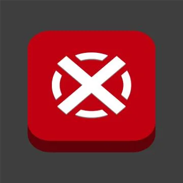 An image of a red cross X,Wrong mark icon,color red Stock Illustration